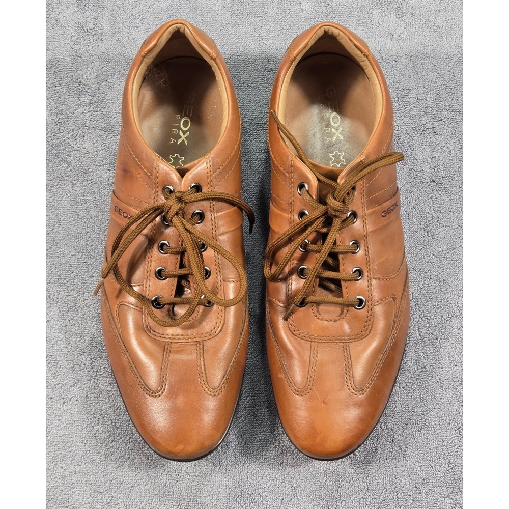 Geox Respira Men's Size 12 Brown Leather Casual Fashion Sneakers U32A5C EU 45 - Picture 3 of 11